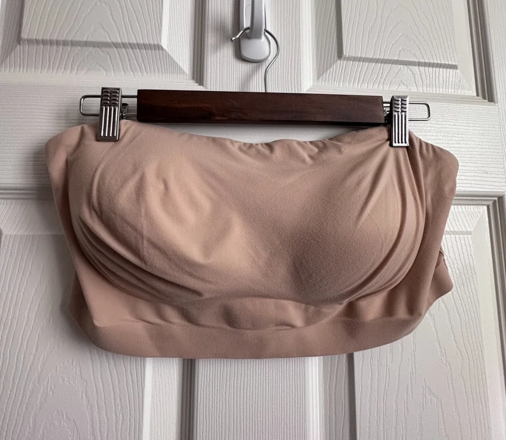 SOMA Enbliss XXL Bandeau Wireless Bra Nude Removable Cups Strapless Soft Comfort